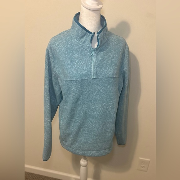 Chubbies Quarter Zip Blue Turquoise Fleece Pullover Size Medium - Picture 1 of 6